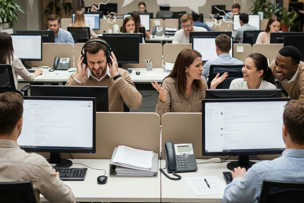 Офисный шум мешает работе